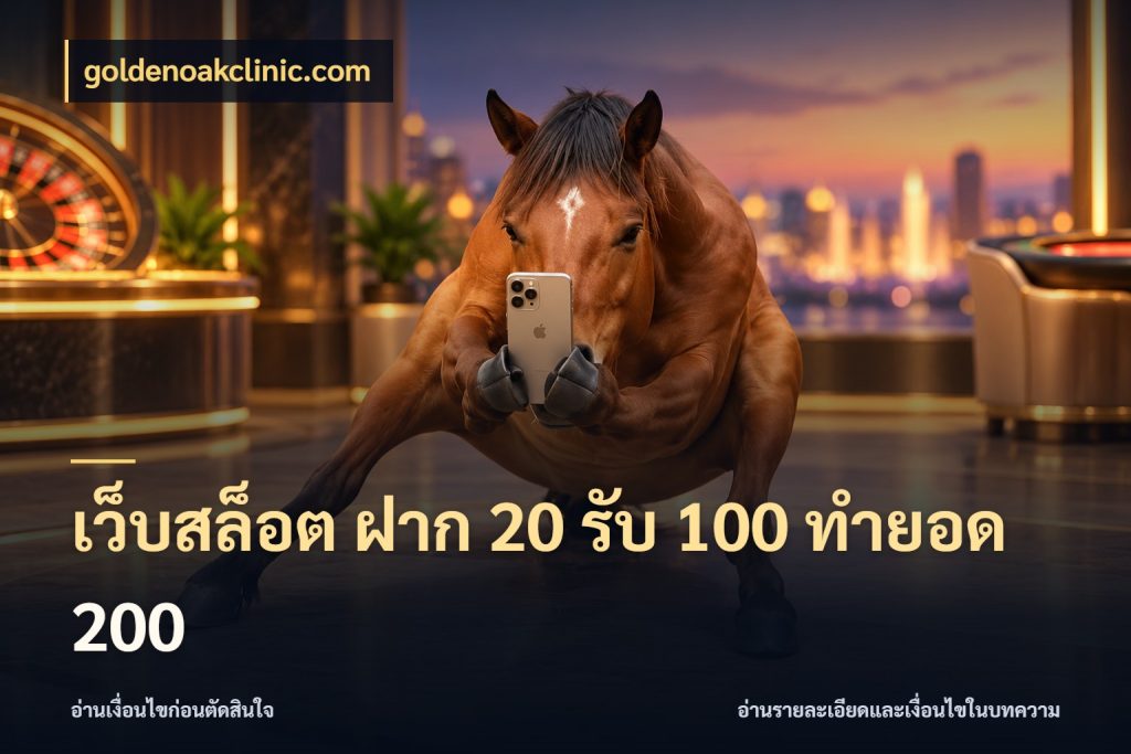 เว็บสล็อต ฝาก 20 รับ 100 ทำยอด 200 สนุกกับตัวเลือกโปรในสไตล์ของคุณ กับ goldenoakclinic.com