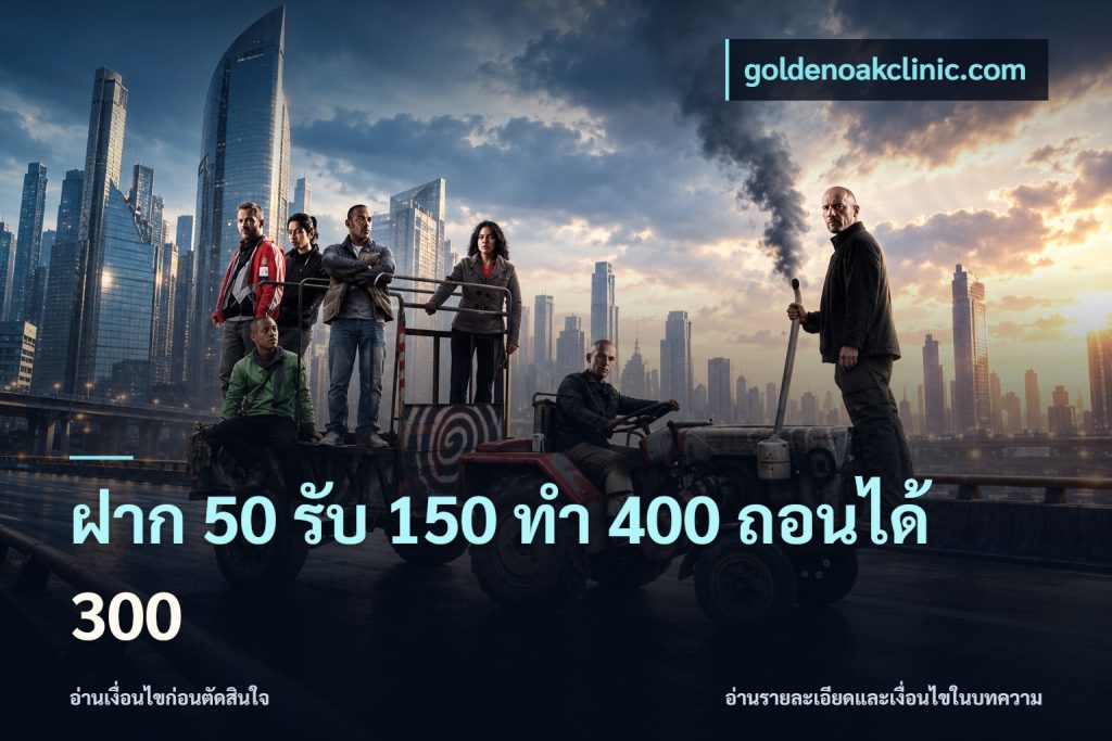ฝาก 50 รับ 150 ทํา 400 ถอนได้ 300