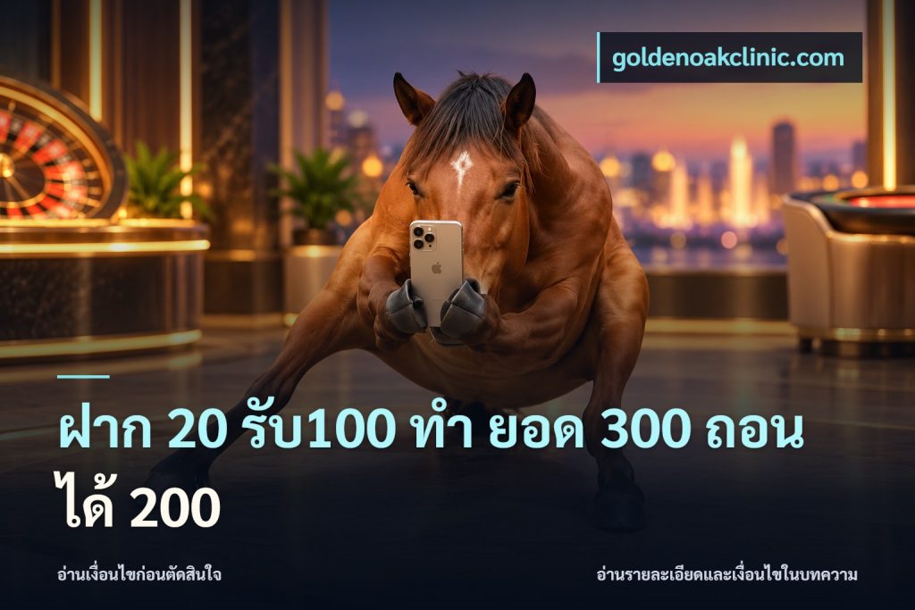 ฝาก 20 รับ100 ทํา ยอด 300 ถอนได้ 200