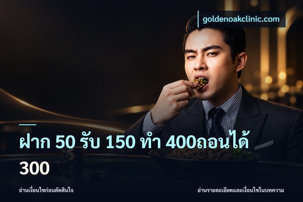 ฝาก 50 รับ 150 ทํา 400ถอนได้ 300