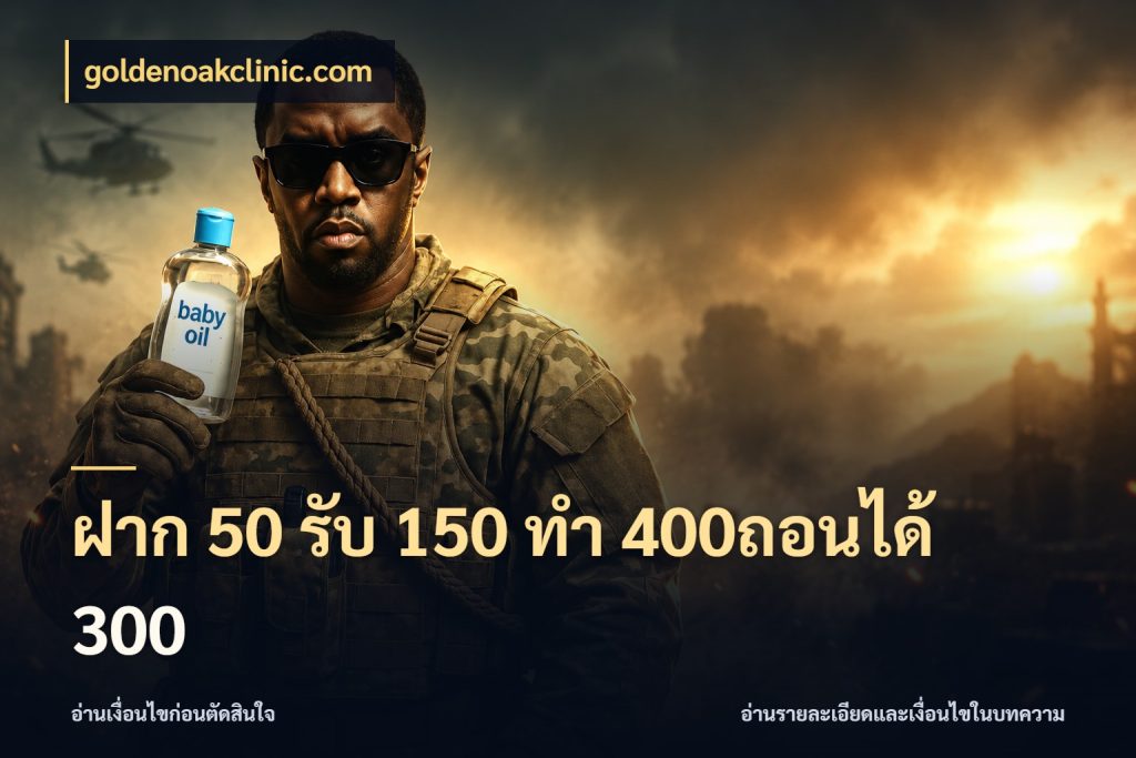 ฝาก 50 รับ 150 ทํา 400ถอนได้ 300 goldenoakclinic.com จับประเด็นยอดรับก่อนเลือกความสนุก