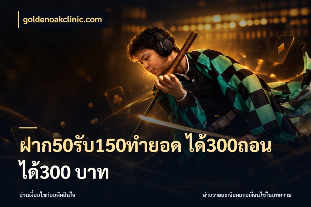 ฝาก50รับ150ทํายอด ได้300ถอนได้300 บาท โปรกับเกมที่ชอบเลือกให้ตรงสไตล์ กับ goldenoakclinic.com