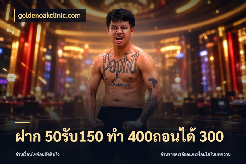 ฝาก 50รับ150 ทํา 400ถอนได้ 300 ยอดฝากและยอดรับในมุมของคนชอบลุ้น ในมุม goldenoakclinic.com