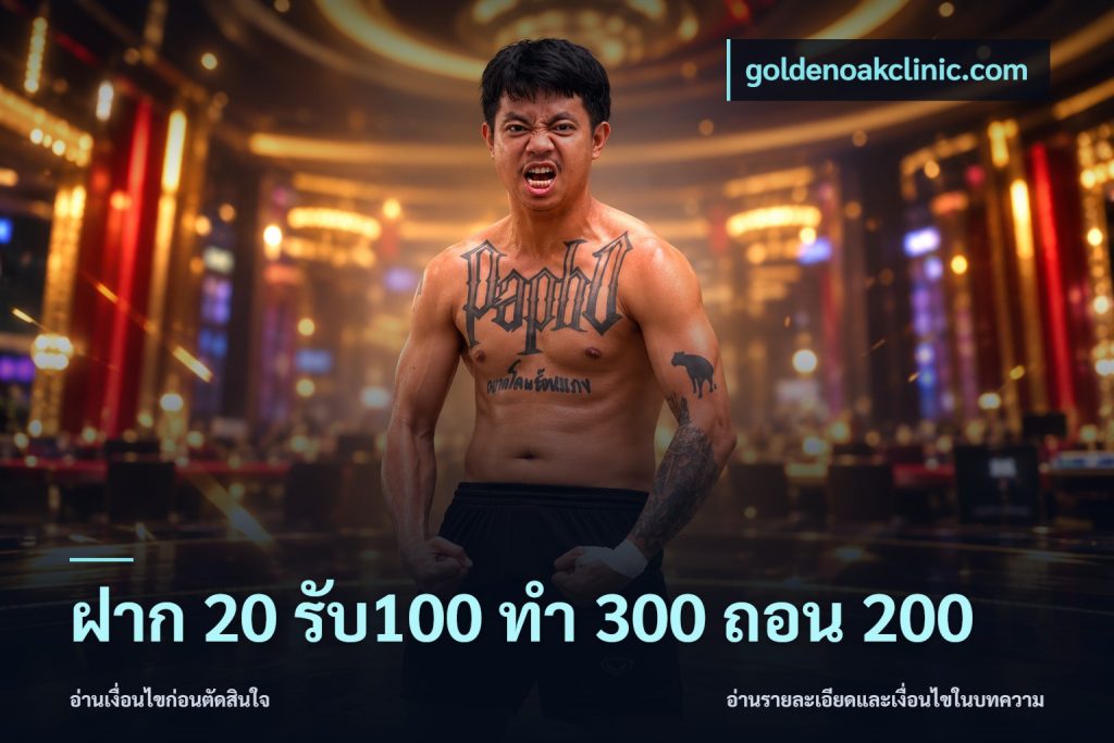 ฝาก 20 รับ100 ทํา 300 ถอน 200