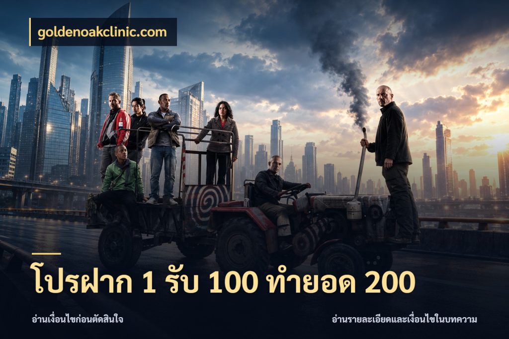 โปรฝาก 1 รับ 100 ทำยอด 200 เครดิตกับรูปแบบโปรที่ตรงใจ ในมุม goldenoakclinic.com