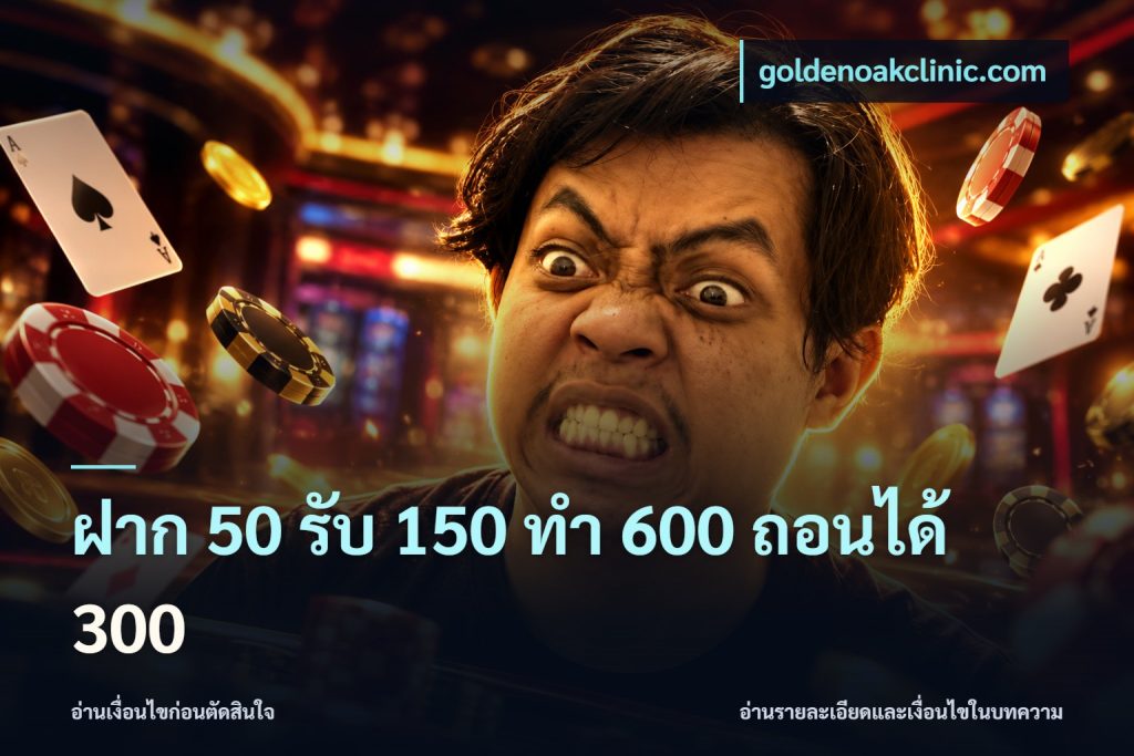 ฝาก 50 รับ 150 ทํา 600 ถอนได้ 300