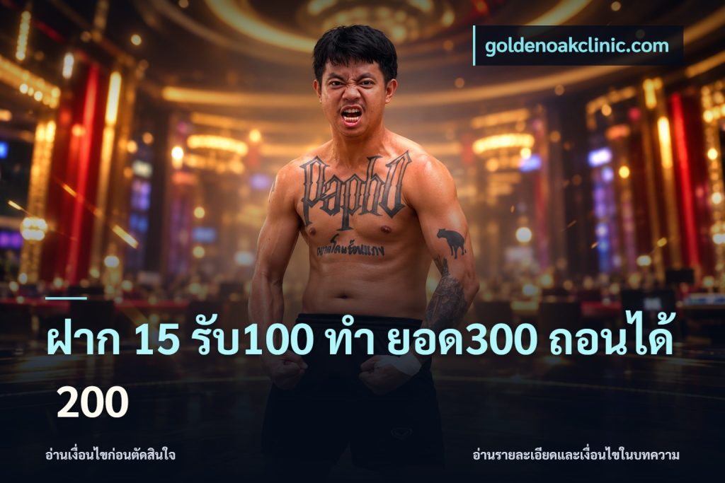 ฝาก 15 รับ100 ทํา ยอด300 ถอนได้ 200