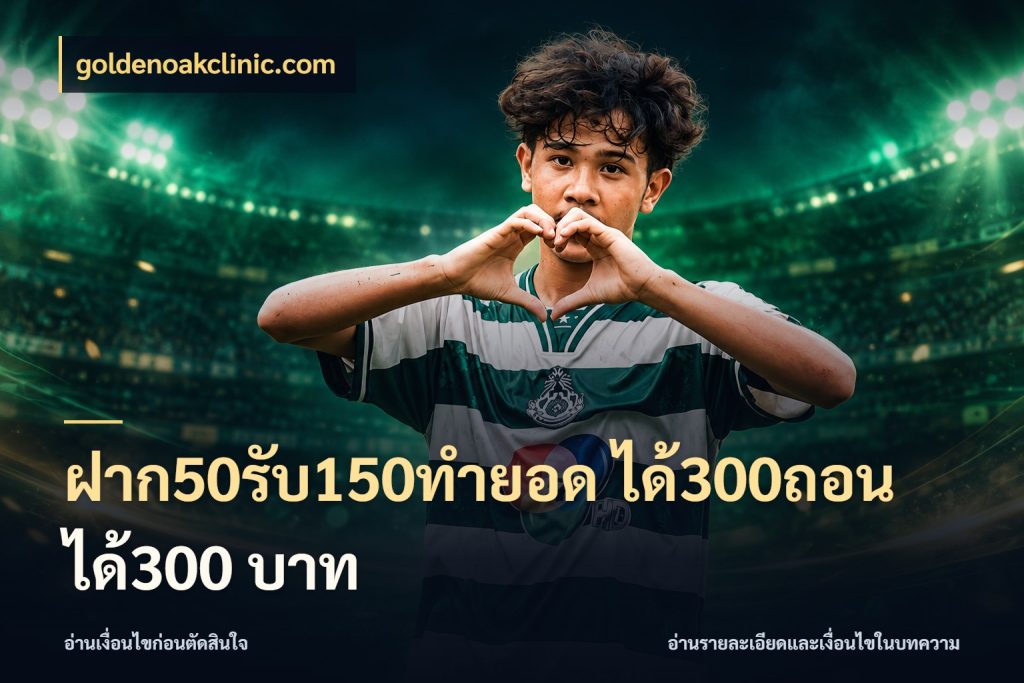 ฝาก50รับ150ทำยอด ได้300ถอนได้300 บาท รูปแบบโบนัสกับสิทธิ์ของสายเกม ในมุม goldenoakclinic.com