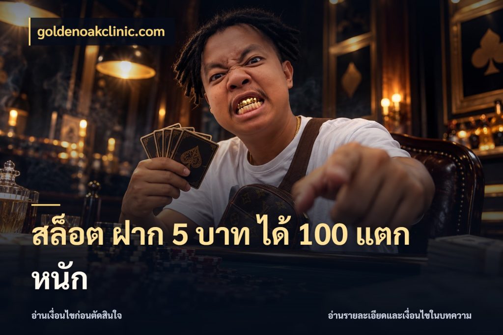 สล็อต ฝาก 5 บาท ได้ 100 แตก หนัก สีสันของโปรฝากและยอดรับ ในมุม goldenoakclinic.com