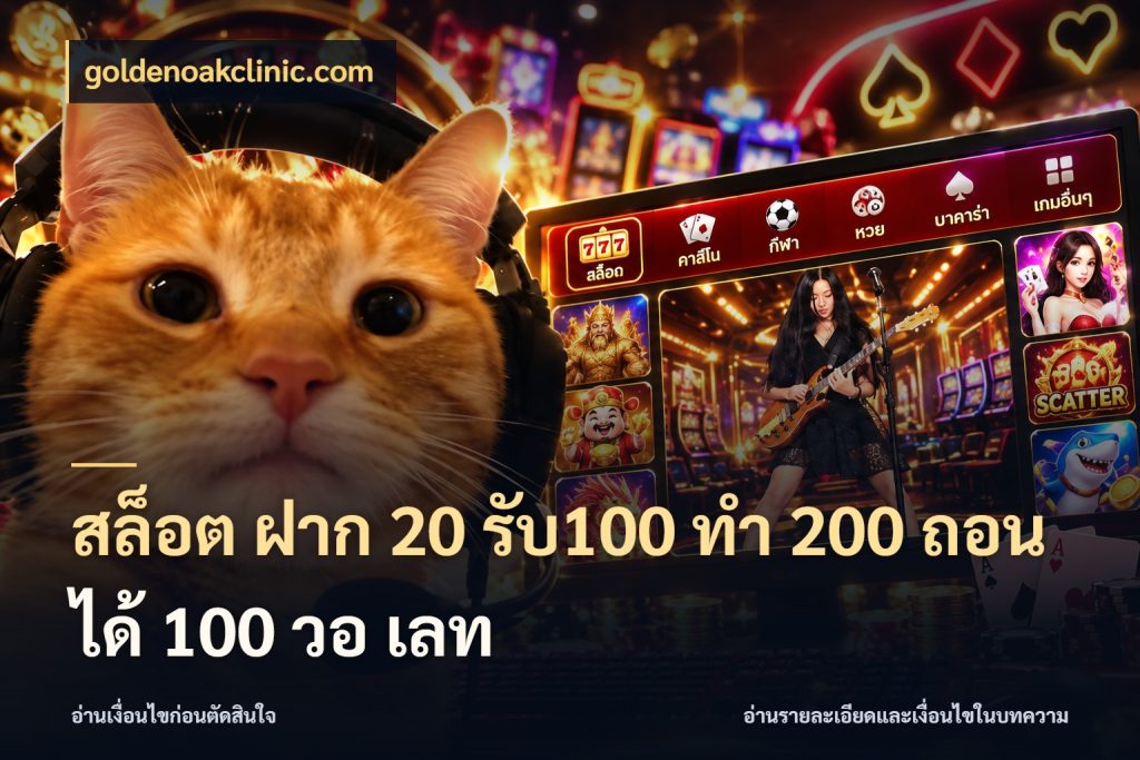 สล็อต ฝาก 20 รับ100 ทํา 200 ถอนได้ 100 วอ เลท goldenoakclinic.com สนุกกับตัวเลือกโปรในสไตล์ของคุณ