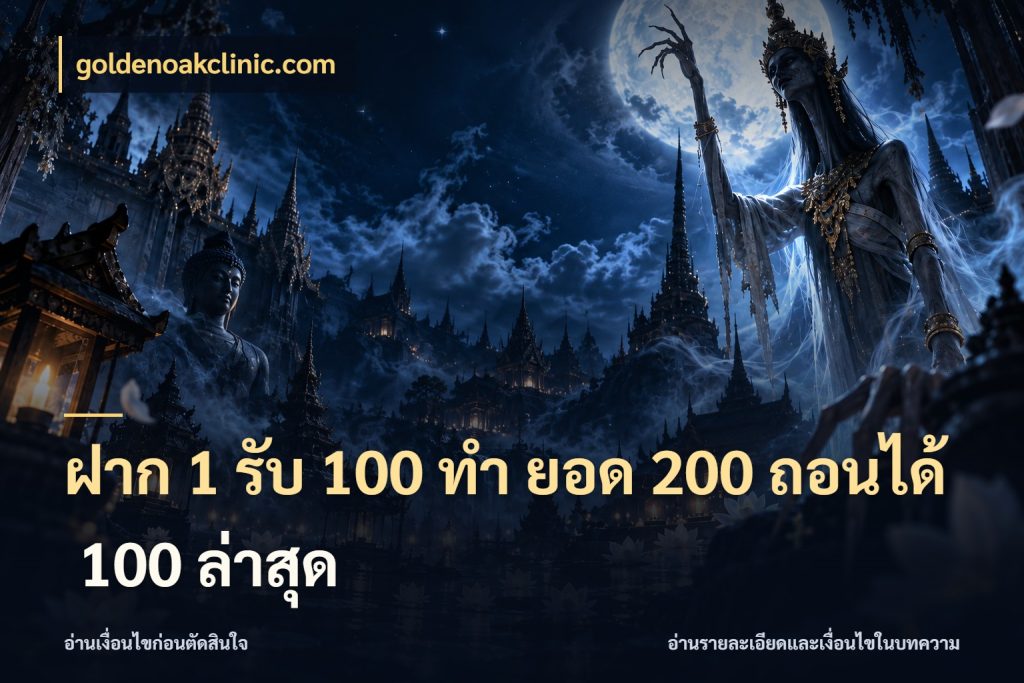 ฝาก 1 รับ 100 ทํา ยอด 200 ถอนได้ 100 ล่าสุด goldenoakclinic.com รูปแบบโบนัสกับสิทธิ์ของสายเกม