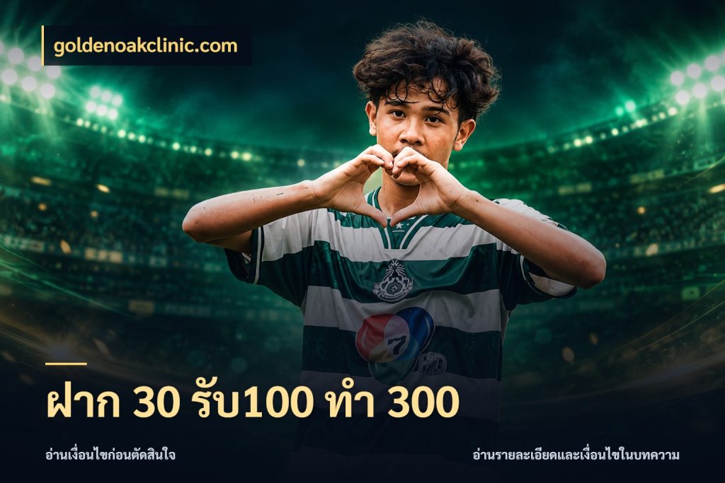 ฝาก 30 รับ100 ทำ 300 สีสันของโปรฝากและยอดรับ ในมุม goldenoakclinic.com