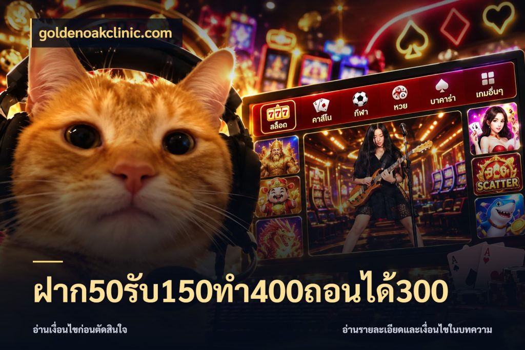 ฝาก50รับ150ทํา400ถอนได้300 โปรกับเกมที่ชอบเลือกให้ตรงสไตล์ สไตล์ goldenoakclinic.com