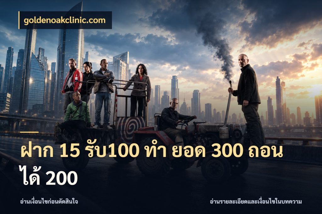 ฝาก 15 รับ100 ทํา ยอด 300 ถอนได้ 200 ยอดฝากและยอดรับในมุมของคนชอบลุ้น สไตล์ goldenoakclinic.com