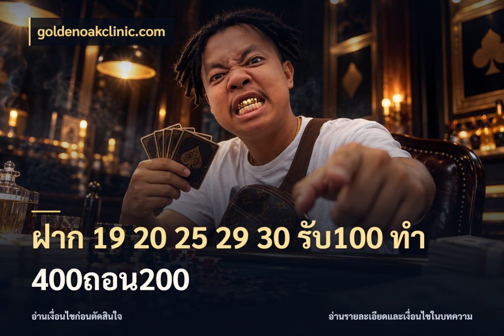 ฝาก 19 20 25 29 30 รับ100 ทำ 400ถอน200 จุดเด่นของเครดิตที่คนชอบเกมอยากรู้ ในมุม goldenoakclinic.com