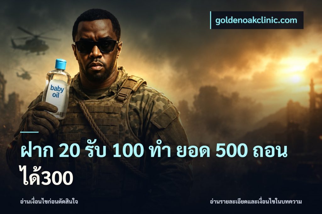 ฝาก 20 รับ 100 ทํา ยอด 500 ถอนได้300